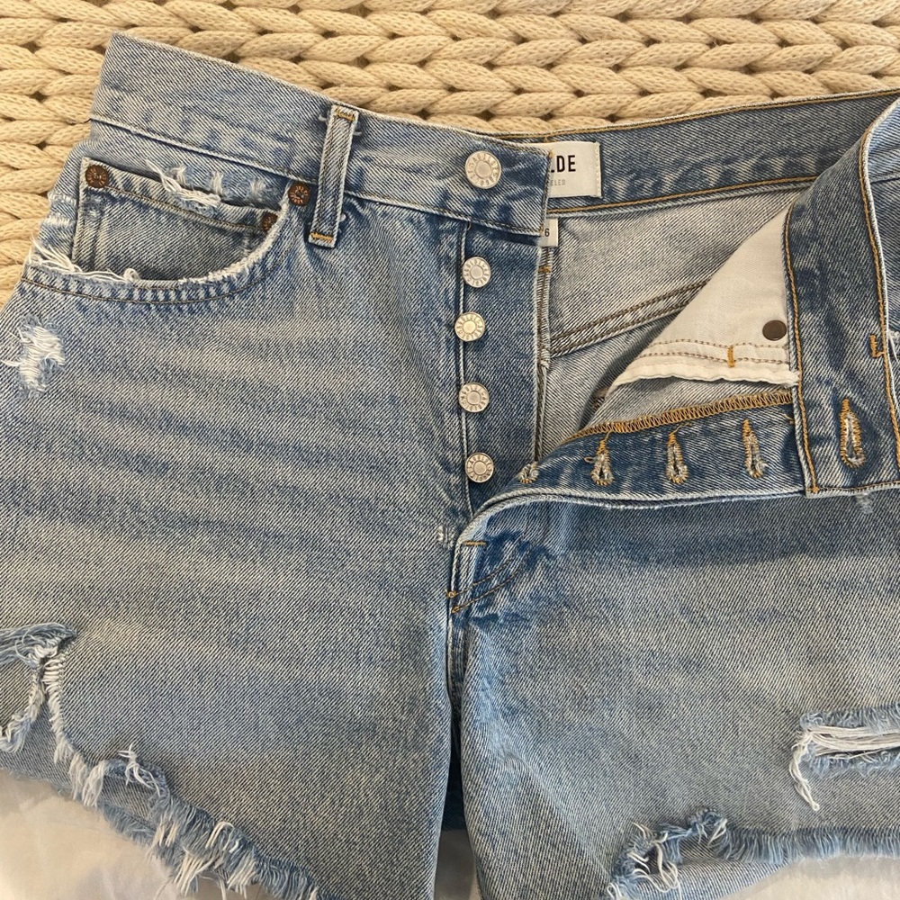 Agolde Parker Long Jean Shorts - Picture 3 of 4
